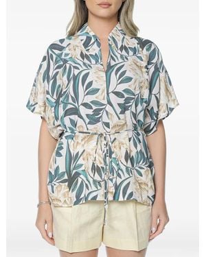 Ted Baker Gehmma Printed Tie-Detail Blouse - Blue