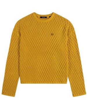 Daily Paper Structured-Knit Logo-Patch Jumper - Yellow