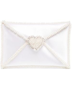 Vanina Love Letter Clutch Bag - White