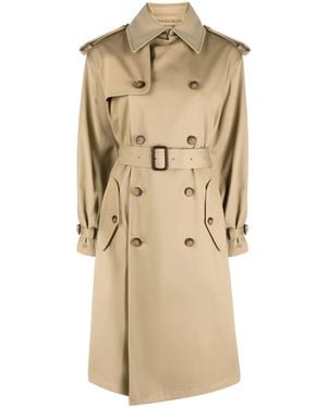 Polo Ralph Lauren Long Trench Coat With Belt - Natural
