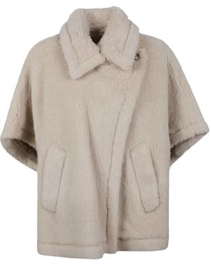 Max Mara Teddy Cape Jacket - Grey