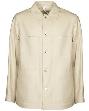 Hevò Button Patch Pocket Jacket - Natural