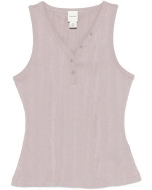Calvin Klein Button Ribbed Tank Top - Pink