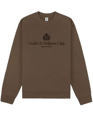 Sporty & Rich Sudadera Con Bordado H&W - Marrón
