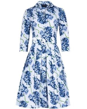 Samantha Sung Audrey Floral-Print Midi Dress - Blue