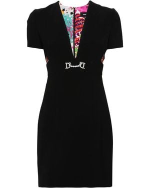 DSquared² Logo-Plaque Cutout-Detail Dress - Black