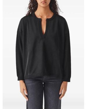Nenette Mozzy V-Neck Long-Sleeve Jumper - Black