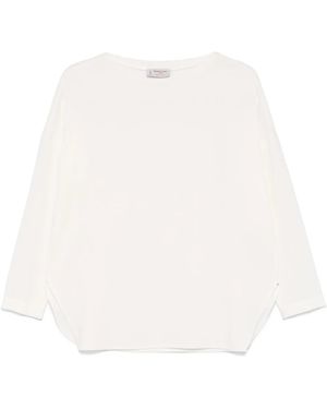 Alberto Biani Crepe-Texture Blouse - White