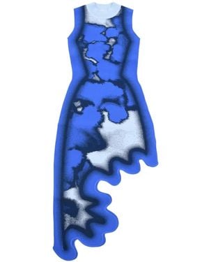 Ph5 Abito Midi Con Fantasia Tie-Dye - Blu