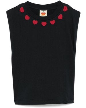 FARM Rio Beaded-Hearts T-Shirt - Black