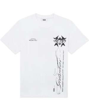 Gcds Logo-Print Short-Sleeve T-Shirt - White