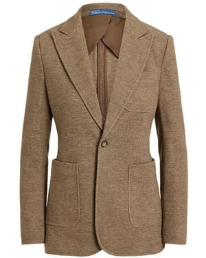 Polo Ralph Lauren Single-Breasted Wool-Cotton Blazer - Brown