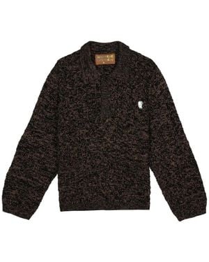 Brain Dead Half-Button Sweater - Black