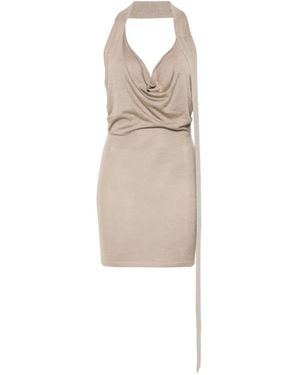 AYA MUSE Robe Courte En Maille Fine - Blanc