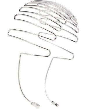 DIESEL Volt-D Curved-Line Metal Headband - White