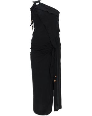 Isabel Marant Juliane One-Shoulder Ruffled Midi Dress - Black
