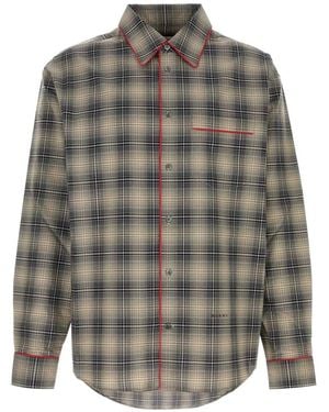 Marni And Light Degradé Check Shirt With Contrast Piping - Gray