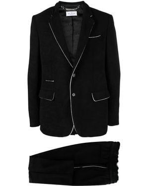 Philipp Plein Single-Breasted Chenille Suit - Black