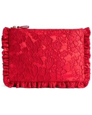 La DoubleJ Bolso de mano con encaje floral - Rojo