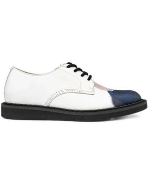 Undercover Graphic-Print Leather Derby Shoes - White