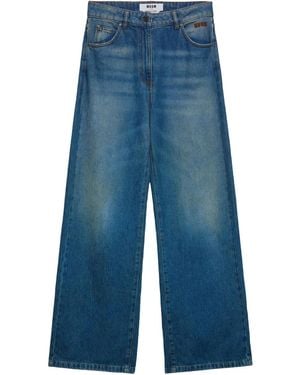 MSGM Wide-Leg Jeans - Blue