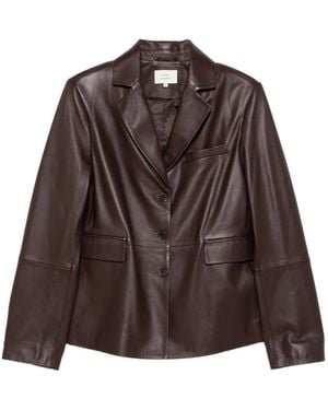 Loulou de Saison Aldo Three-Button Leather Jacket - Brown