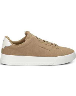 Tommy Hilfiger Lace-Up Suede Trainers - Brown