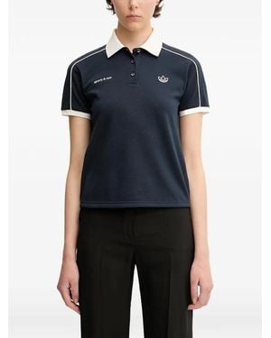 adidas X Sporty & Rich Logo-Detail Polo Shirt - Blue