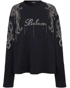Balmain ロゴ プルオーバー - ブラック