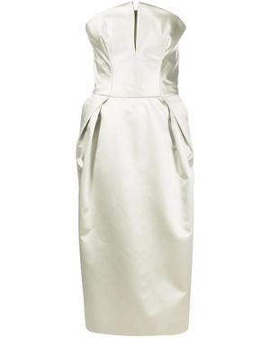 Maison Margiela Strapless Silk Midi Dress - White