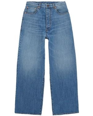 Fortela Jaron Embroidered Baggy Jeans - Blue
