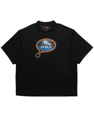 Pleasures Logo-Print T-Shirt - Black