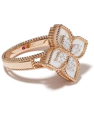 Roberto Coin Anillo Princess Flower En Oro De 18Kt Con Diamantes - Blanco