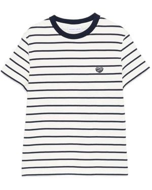 Maison Labiche Clavery Striped Appliqué T-Shirt - Gray