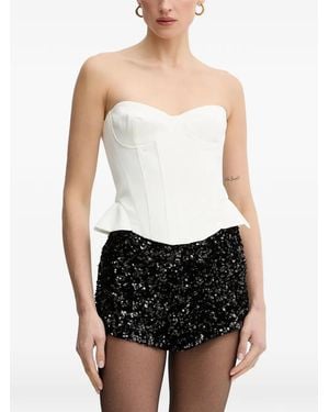 Bardot Cristo Strapless Bustier Top - White