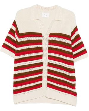 NN07 Lars Striped Knit Shirt - Red