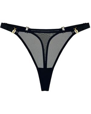 Bordelle Signature Mesh Thong - Grey
