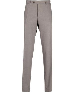 Canali Mid-Rise Tailored Tapered Trousers - Grey