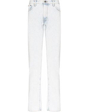 Off-White c/o Virgil Abloh Diag-Stripe Print Slim Fit Jeans - White