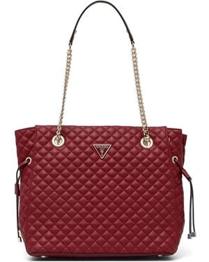Guess Rianee Eco Quilted Shopper Bag - Red