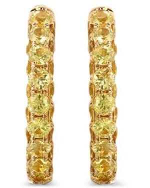 Graziela Sapphire Three-Sided Hoop Earrings - Metallic