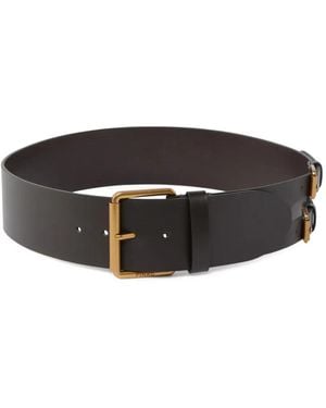Pinko Buckle Leather Belt - Grey