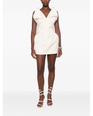 Magda Butrym Sculptural V-Neck Dress - White