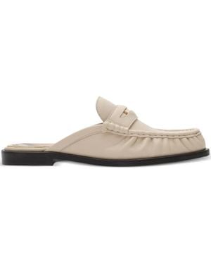 Burberry Leather Cadet Mules - White