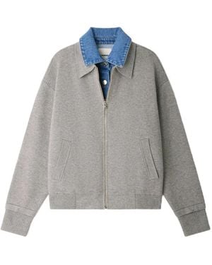 Sandro Zip-Up Sweatshirt - Gray