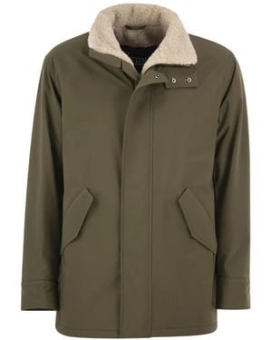 Herno Shearling-Effect Soft-Shell Jacket - Green