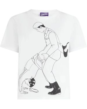Jean Paul Gaultier Squared Printed T-Shirt - White