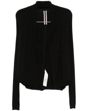 Rick Owens Ribbed Open-Front Cardigan - Black