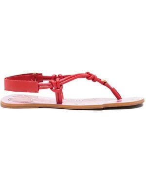 FARM Rio Lobster Knotted-Strap Sandals - Red