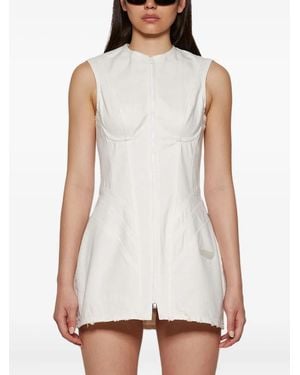 Natasha Zinko Perfect Body Zip-Front Corset Mini Dress - White